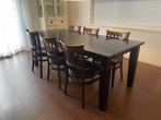 Houten eettafel met 8 stoelen, Huis en Inrichting, Complete eetkamers, Ophalen, Gebruikt, Klassiek Brocante, 6 tot 8 stoelen