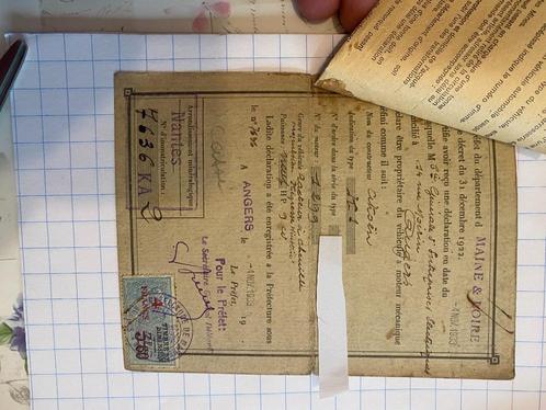 Carte gris van vooroorlogse citroen k1 oldtimer, Auto diversen, Handleidingen en Instructieboekjes, Ophalen of Verzenden