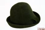 oude Vintage Dameshoed groen geruit 55 = S tot XS, Antiek en Kunst, Antiek | Kleding en Accessoires, Ophalen of Verzenden, Dames