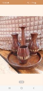 Oud/retro houten peper en zout stel/menage set/menage stel, Ophalen of Verzenden