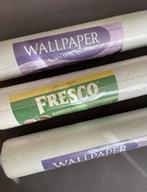 3 Behangrollen, Ophalen of Verzenden, 10 tot 25 m², Wit