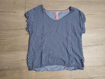 STREET ONE wit shirt met blauwe print maat 38 ~ TH0066 beschikbaar voor biedingen