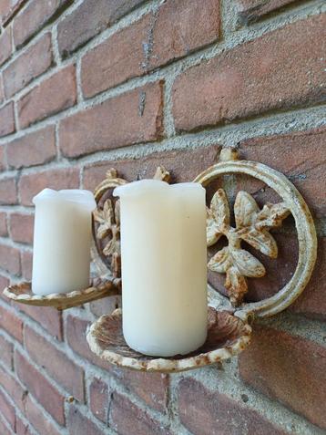 Gietijzeren Kandelaar Franse brocante muur kerst klimop beschikbaar voor biedingen