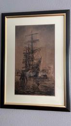 Marius de Jongere Ets Zeilschip Ingelijst, Antiek en Kunst, Ophalen