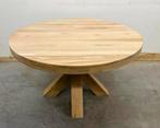 Nieuwe Ronde Eettafel - Massief Eiken - Kruispoot, Huis en Inrichting, Tafels | Eettafels, Ophalen, 100 tot 150 cm, Nieuw, Vier personen