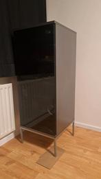 Zwarte kast met zwarte glazen deur, Ophalen, Minder dan 50 cm, Met deur(en), 100 tot 150 cm