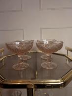 Vintage Roze Persglazen IJscoupes - Set van 4, Antiek en Kunst, Ophalen of Verzenden