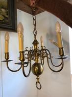 Kroonluchter bol kaarsen antiek messing, Ophalen of Verzenden