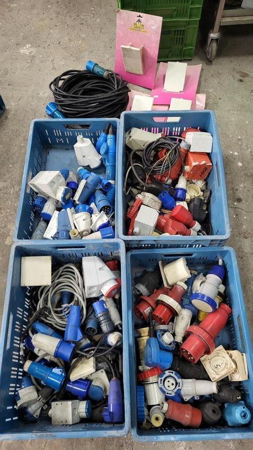 Partij elektra Euro stekkers 380 stekker, Doe-het-zelf en Verbouw, Elektra en Kabels, Gebruikt, Stekker, Ophalen of Verzenden
