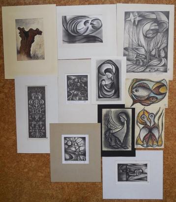 Collectie 11 tekeningen van onbekende kunstenaar INFO WELKOM beschikbaar voor biedingen