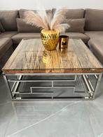 Luxe Salon en eettafel Hout/Glas (moet in duo weg), Huis en Inrichting, Tafels | Eettafels, 100 tot 150 cm, Nieuw, Ophalen of Verzenden