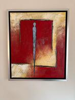 Abstract schilderij tweeslag met figuur, Ophalen of Verzenden