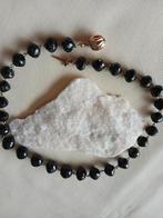 Geketteld Granaten snoer + gouden slot, 43 cm, Ophalen of Verzenden, Gebruikt, Zwart, Steen of Mineraal