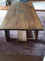 Handgemaakte Houten gelakte salontafel.., Ophalen, Minder dan 50 cm, Gebruikt, 100 tot 150 cm