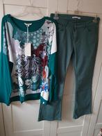 Groene casual Didi set 46/48, Kleding | Dames, Ophalen of Verzenden, Zo goed als nieuw, Groen, Broek of Spijkerbroek