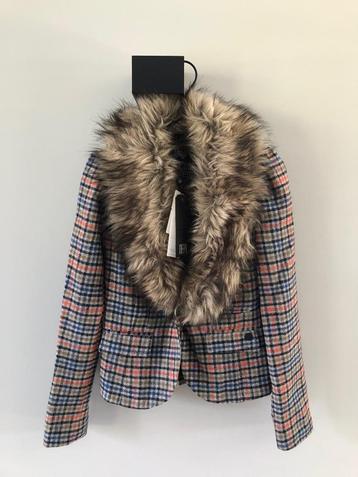 NIEUW | DEPT | Blazer | Jas | Maat XS | Geruit | Bontkraag beschikbaar voor biedingen