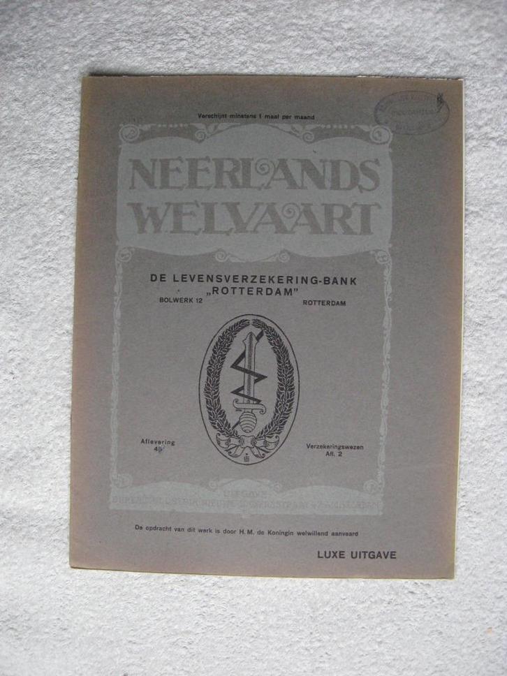 Neerlands Welvaart De Levensverzekering-Bank " Rotterdam ", Boeken, Geschiedenis | Vaderland, Gelezen, 20e eeuw of later, Ophalen of Verzenden