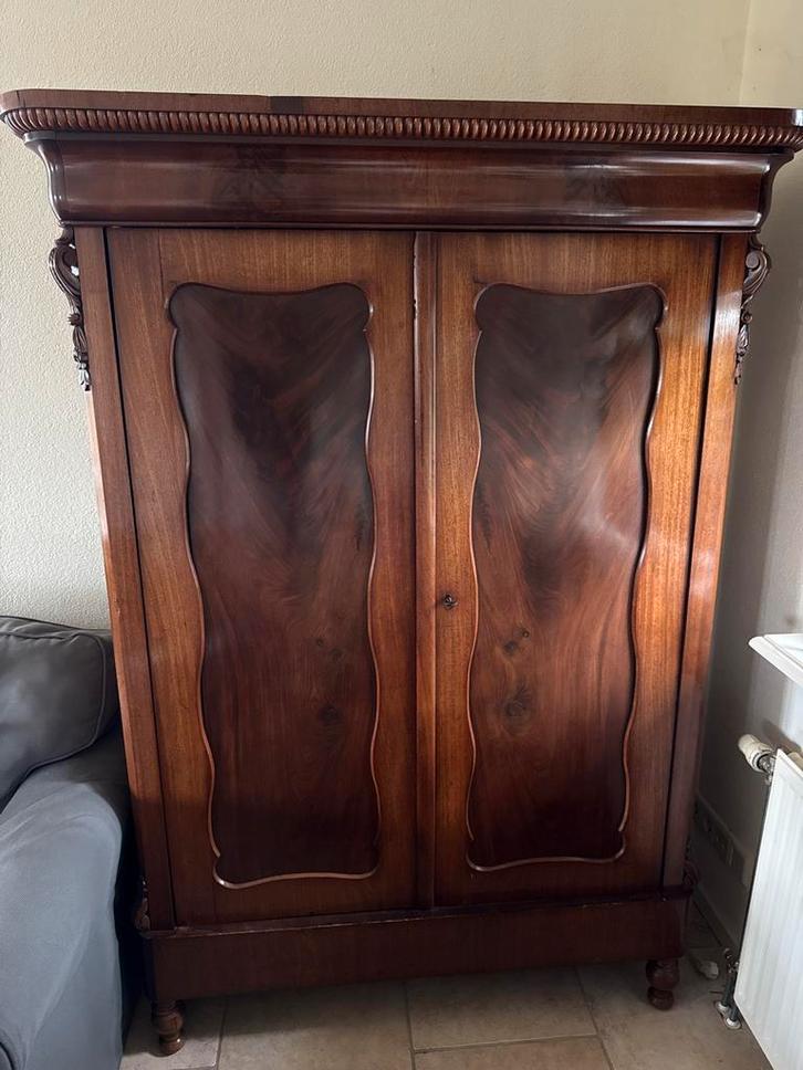 Antieke Biedermeier Kast met 2 Lades, Antiek en Kunst, Antiek | Meubels | Kasten, Ophalen