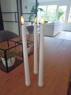 Witte LED kaarsen met afstandsbediening, Nieuw, Minder dan 25 cm, Kunststof, Ophalen of Verzenden
