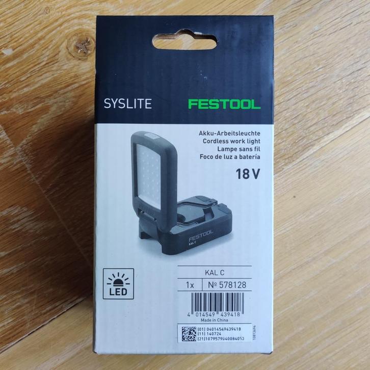 Festool accu LED-werklamp SYSLITE KAL C, Doe-het-zelf en Verbouw, Bouwverlichting, Nieuw, Lamp met armatuur, Minder dan 50 watt