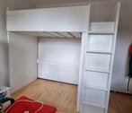 Stuva ikea hoogslaper bed wit met hout kleur met kast., Ophalen, Gebruikt, Eenpersoons, 90 cm