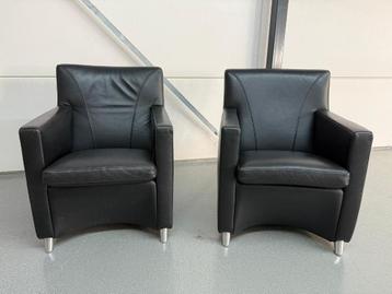 2 x Leolux Dolcinea Zwart Leer beschikbaar voor biedingen