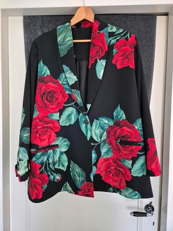 Sophia Curvy Colbert Zwart Gebloemd XL (50/52) ZGAN beschikbaar voor biedingen