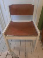 Rijtuigenleer stoel vintage, Ophalen, Gebruikt, Stoel(en)