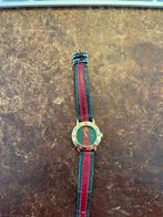 Gucci horloge, verguld, 24 mm dia. seconde wijzer, Overige merken, Polshorloge, Ophalen of Verzenden, Leer