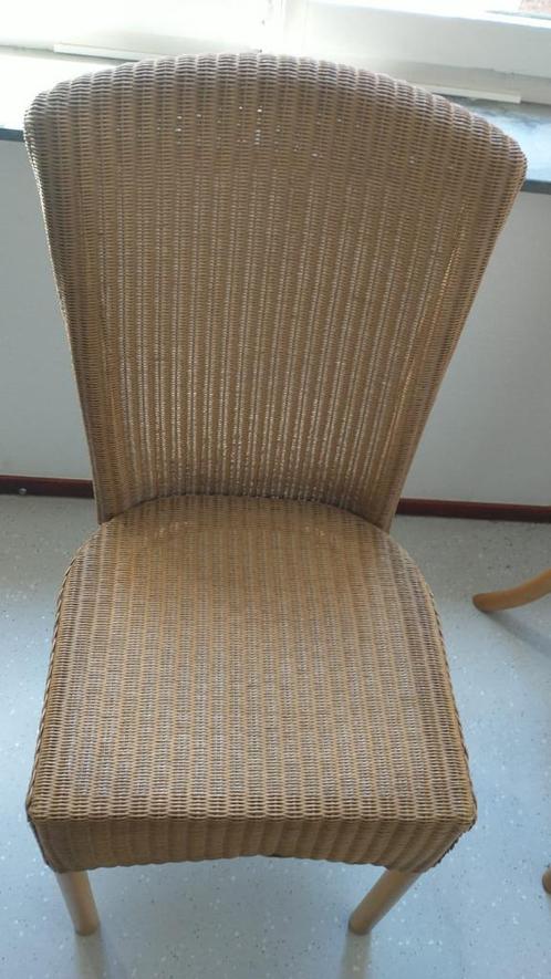 4 Lloyd loom eetkamerstoelen, Huis en Inrichting, Stoelen, Gebruikt, Vier, Bruin, Ophalen