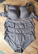 Set grijze voedingsbh's (75F) en slips (L) - Prénatal, Kleding | Dames, Ophalen, Prénatal, Maat 42/44 (L), Zo goed als nieuw