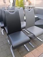 Eethoekstoelen: 4 zwart, 2 grijs - 1 jaar oud, Huis en Inrichting, Gebruikt, Zwart, Ophalen of Verzenden, Metaal