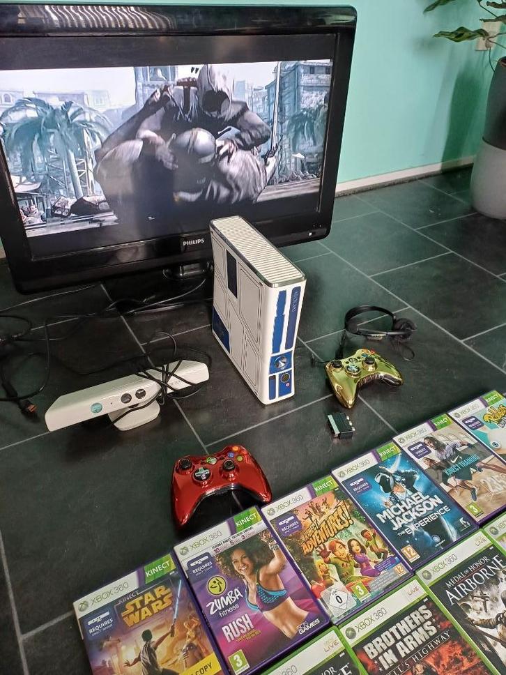360 Star Wars Limited Edition 320GB Kinect + 24 spellen, Spelcomputers en Games, Spelcomputers | Xbox 360, Zo goed als nieuw, 250 GB