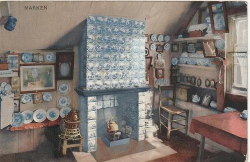 MARKEN KEUKEN  UIT 1913 ZEER MOOIE OUDE KAART KG971, Verzamelen, Ansichtkaarten | Themakaarten, Gelopen, Voor 1920, Overige thema's