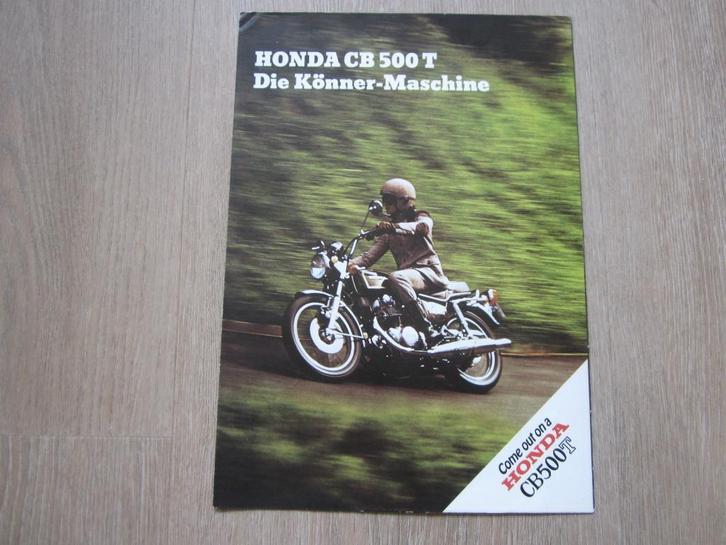 Honda CB 500 T brochure folder 1975 ?, Motoren, Handleidingen en Instructieboekjes, Honda, Ophalen of Verzenden