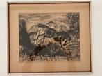 gouache schilderij met wilde paarden - van Tuyl, Ophalen of Verzenden