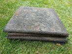 4 rubber speeltuin tegels (hebben onder schommel gelegen), Tuin en Terras, Tegels en Klinkers, Gebruikt, Overige typen, Rubber