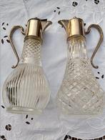 2 vintage kristallen karaffen van e.p.zinc met silver plated, Antiek en Kunst, Ophalen of Verzenden