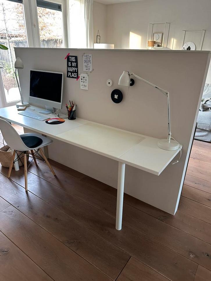 MDF Tussenwand/divider met bureau, Huis en Inrichting, Tafels | Eettafels, Gebruikt, 100 tot 150 cm, 200 cm of meer, Rechthoekig