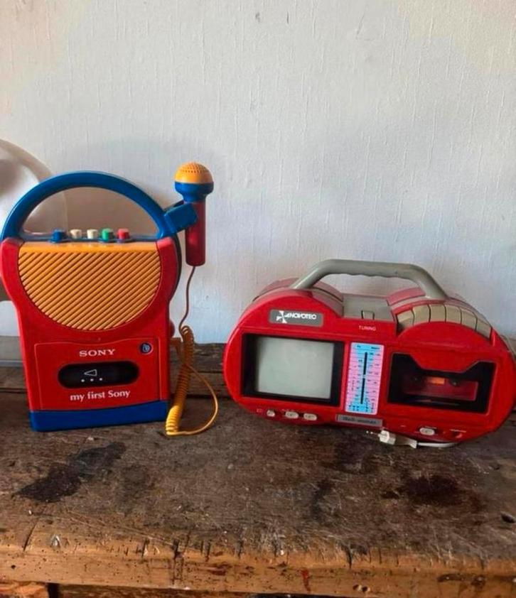 2 leuke vintage portable cassette recorders oa my first sony, Verzamelen, Retro, Huis en Inrichting, Ophalen of Verzenden