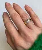 14 Karaat Gouden Ring Met Zirkonia's, Ophalen of Verzenden, Zo goed als nieuw, 17 tot 18, Dame