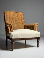 Franse bergere stoel gestript, Ophalen, Zo goed als nieuw, 75 tot 100 cm, 50 tot 75 cm