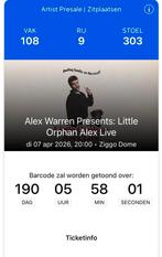 Alex warren little orphan 07-04-26 zitplaatsen, Tickets en Kaartjes, Twee personen