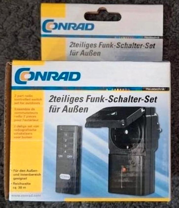 Conrad Draadloze Afstandsbediening Buiten met extra 1 zender, Tuin en Terras, Buitenverlichting, Nieuw, Overige typen, Kunststof