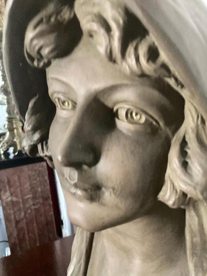 borstbeeld antieke buste prachtige patina xxl 62cm hoog!, Antiek en Kunst, Kunst | Beelden en Houtsnijwerken, Ophalen