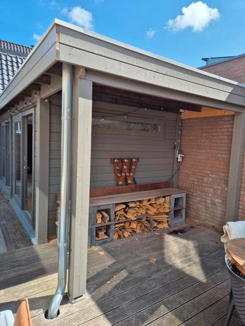 Lugarde tuinhuis met overkapping, 1 zijkant semi open!, Tuin en Terras, Tuinhuizen, Zo goed als nieuw, Hout, 200 tot 400 cm, Ophalen