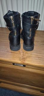 Zwarte leren dames boots van mexx maat 39, Mexx, Zwart, Ophalen of Verzenden, Zo goed als nieuw