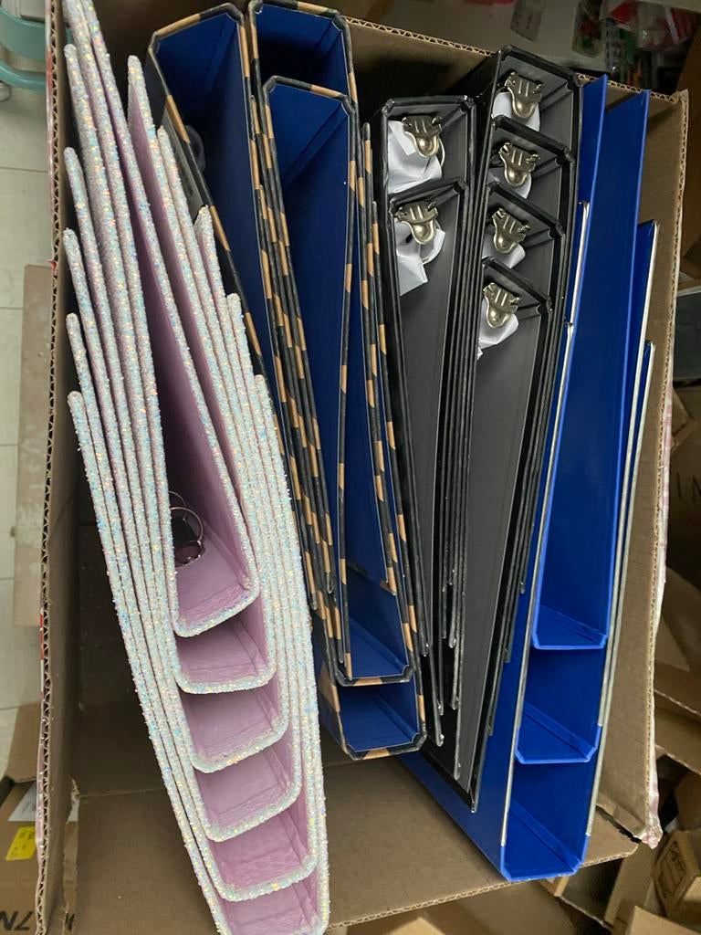 Volle doos met diverse mappen, Ophalen of Verzenden, Gebruikt