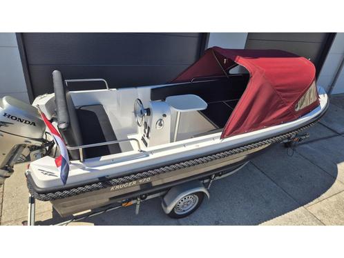 Kruger 470 sloep met 15pk honda en extra opties! Vaarklaar, Watersport en Boten, Sloepen, Gebruikt, 10 tot 30 pk, 3 tot 6 meter