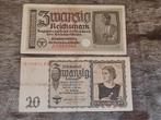 Set 2x 20 Reichsmark Tweede Wereldoorlog, Verzamelen, Militaria | Tweede Wereldoorlog, Ophalen of Verzenden, Overige soorten, Duitsland